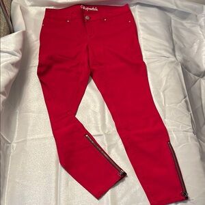Aeropostale Women's Bold Red Skinny Jeans